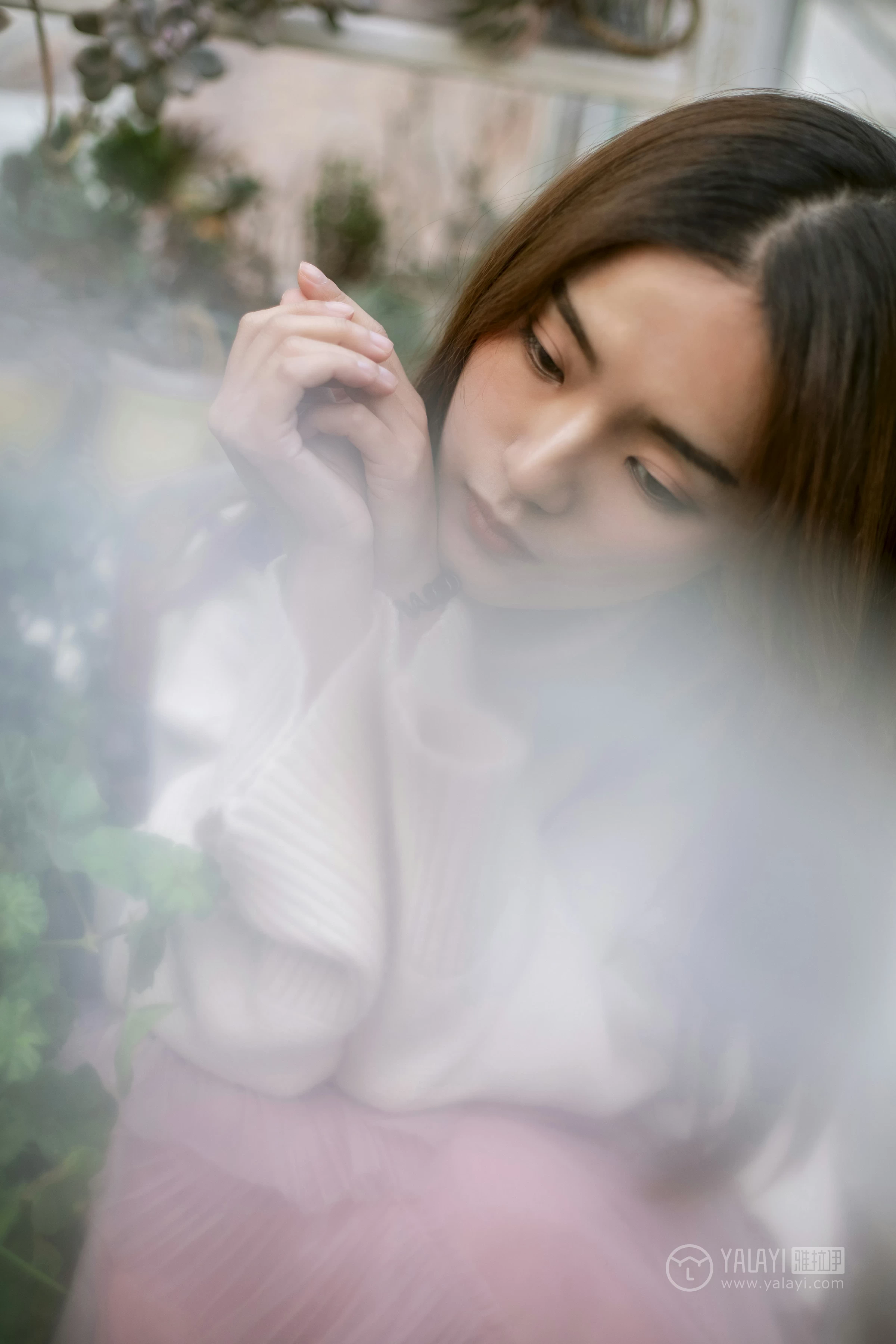 [YALAYI雅拉伊]No.209 温柔的你 白日梦 白色连身毛衣清新私房写真集第11张