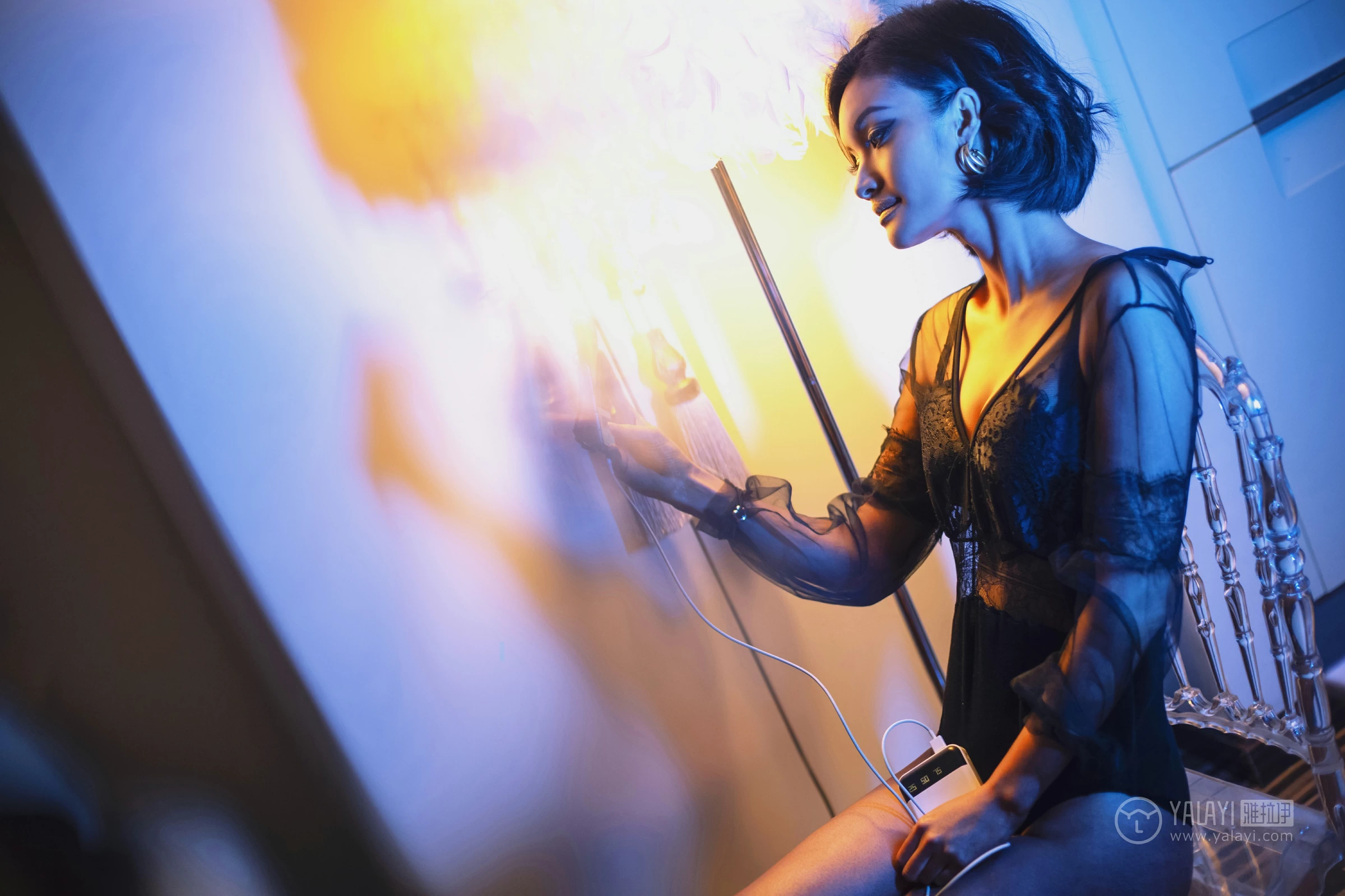 [YALAYI雅拉伊]No.242 一往情深 王艺颖 黑色透视情趣内衣性感私房写真集第9张