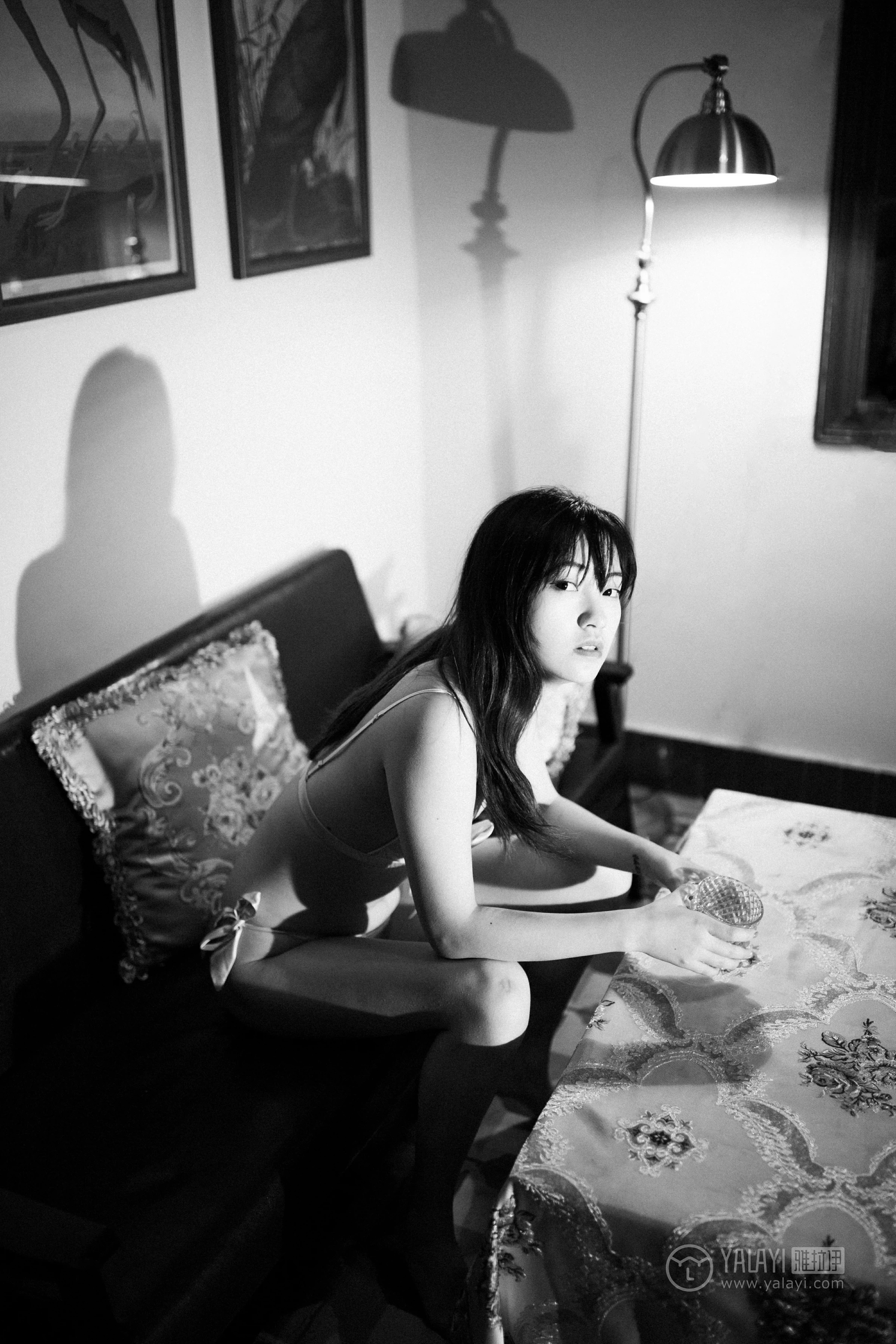 [YALAYI雅拉伊]No.256 人间失格 天蓝酱 白色透视镂空情趣内衣性感私房写真集第8张