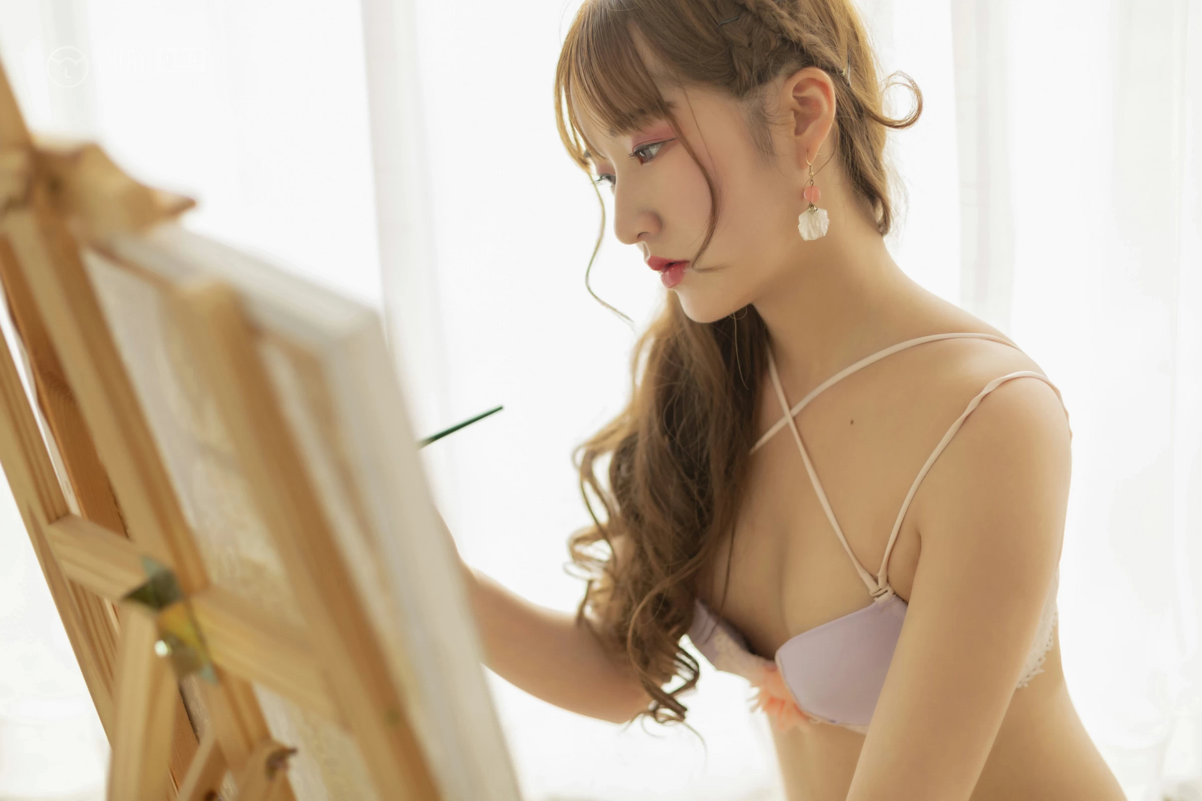 [YALAYI雅拉伊]No.261 自画像 顾盼兮 紫色蕾丝内衣性感私房写真集第10张