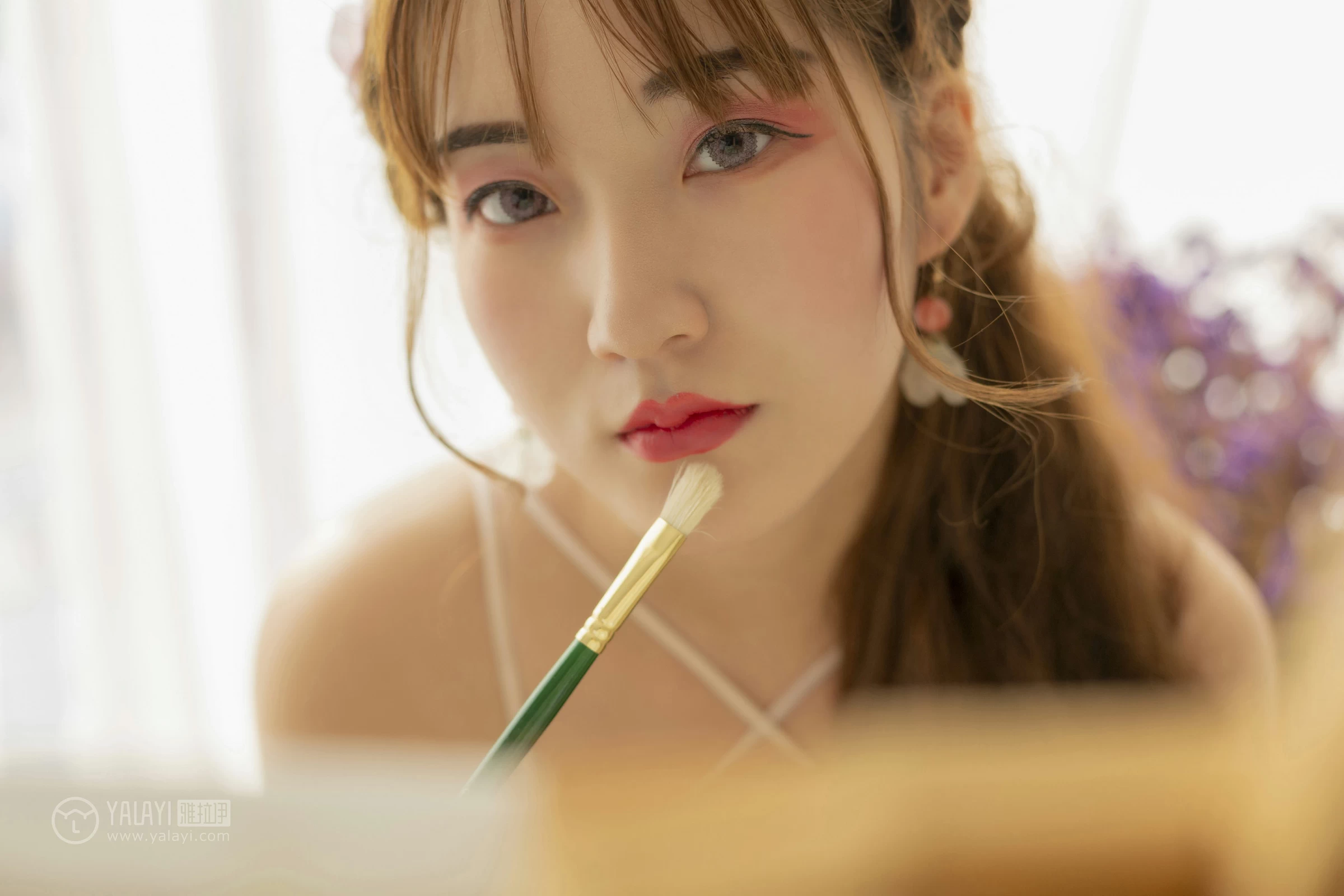 [YALAYI雅拉伊]No.261 自画像 顾盼兮 紫色蕾丝内衣性感私房写真集第13张