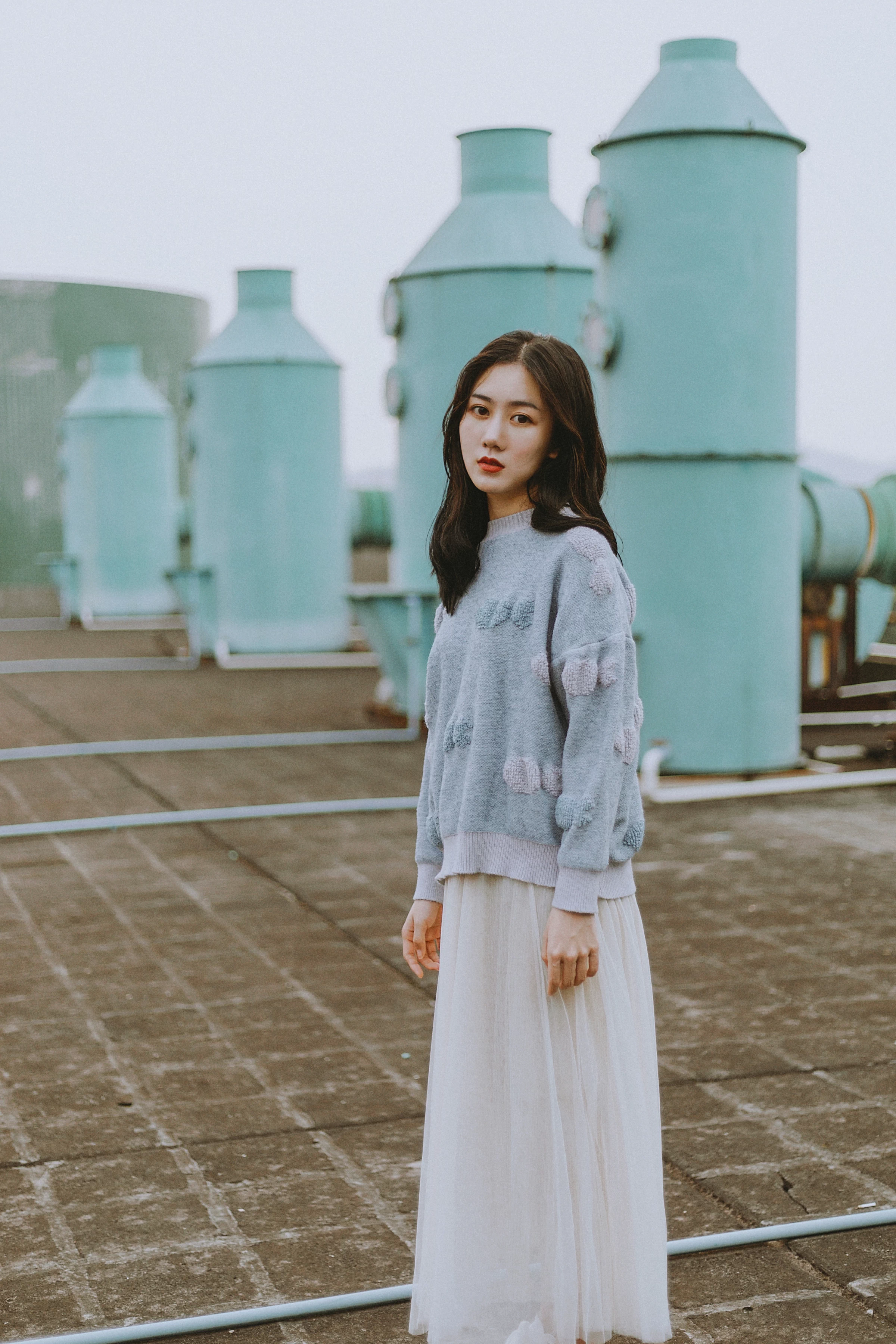 [YALAYI雅拉伊] No.274 芳华 喜儿 蓝色卫衣与白色透视短裙性感私房写真集第9张