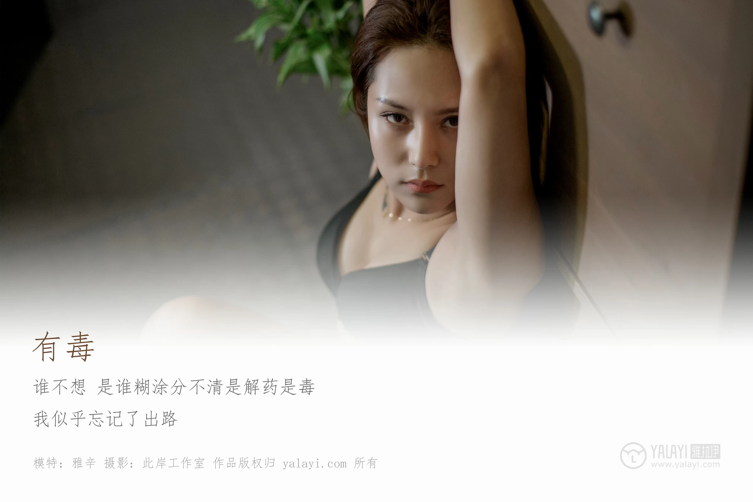 [YALAYI雅拉伊]No.287 有毒 雅辛 黑色内衣加黑色蕾丝内裤性感私房写真集第1张