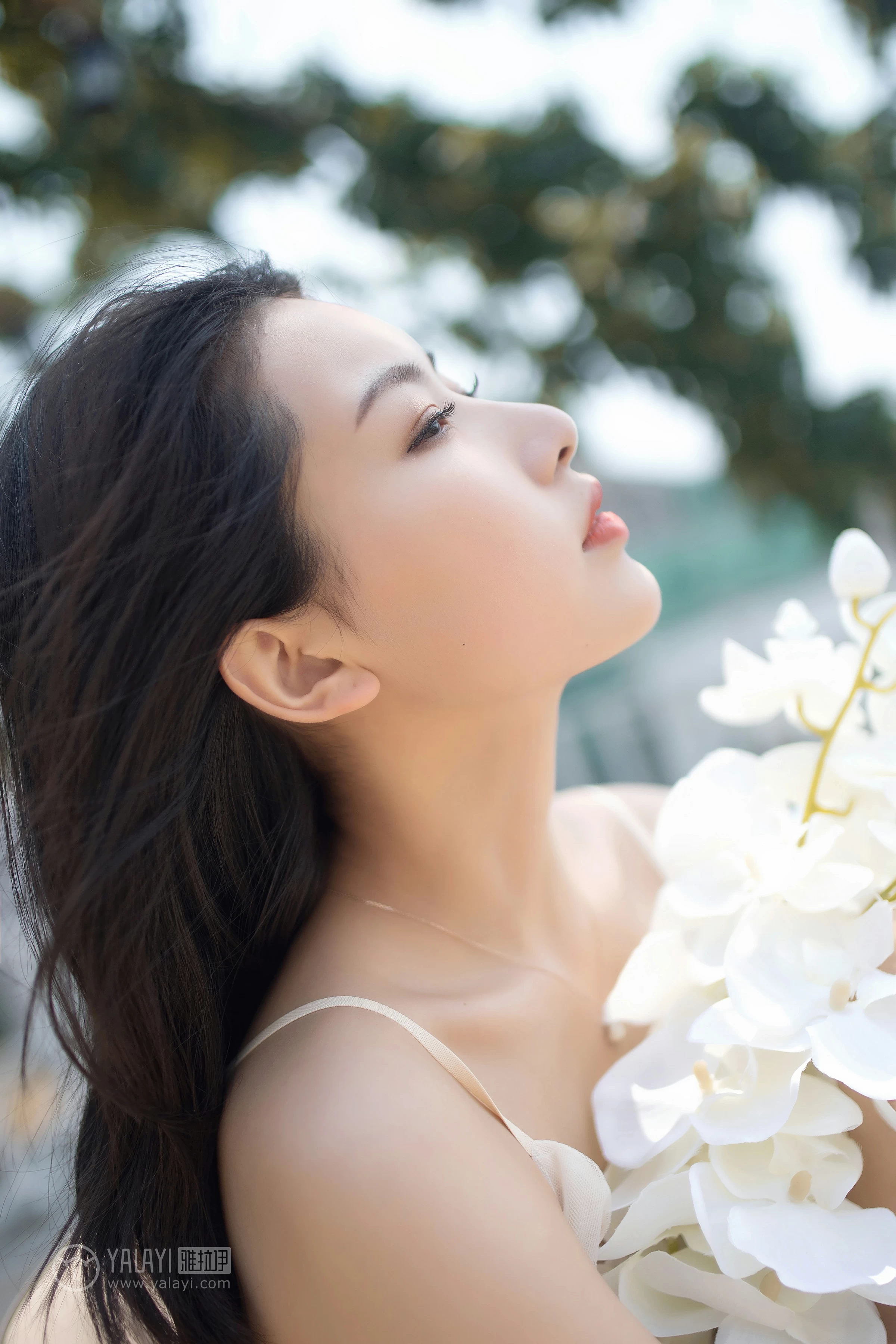 [YALAYI雅拉伊]No.310 听风 白璐 仙气飘飘 白色吊带连衣裙性感私房写真集第15张