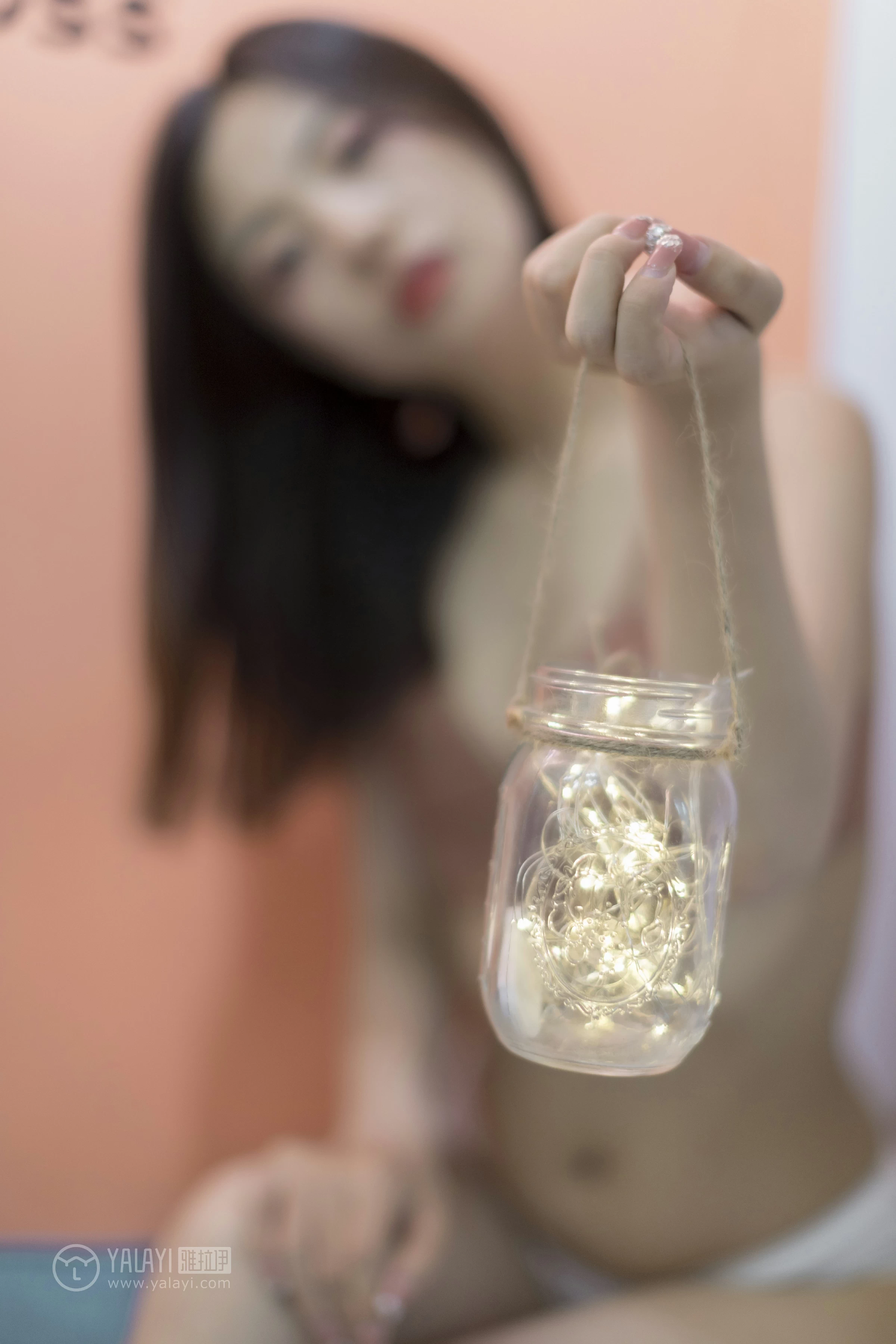 [YALAYI雅拉伊]No.320 少女与玫瑰 高若童 粉色内衣加白色蕾丝内裤性感私房写真集第15张