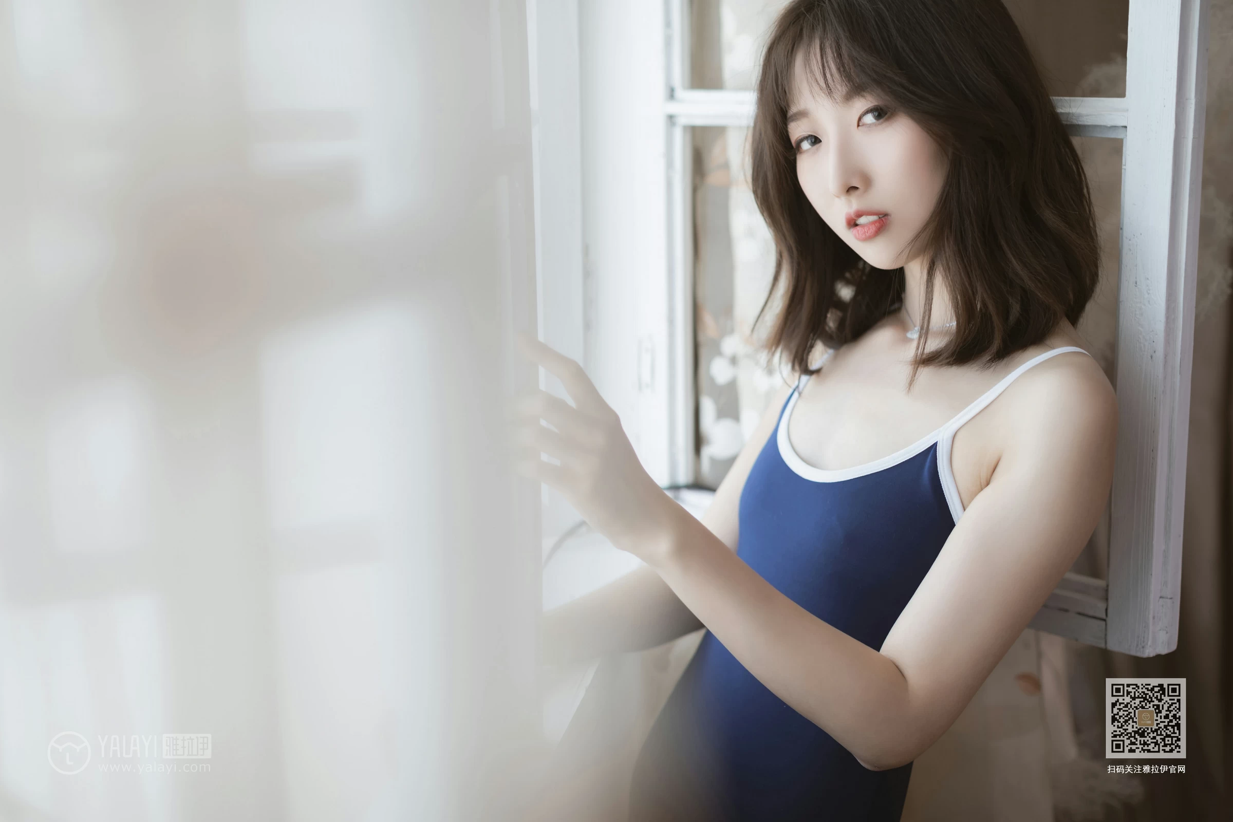 [YALAYI雅拉伊]Vol.410 很酷的水 佳佳 蓝色连体运动内衣性感私房写真集第8张