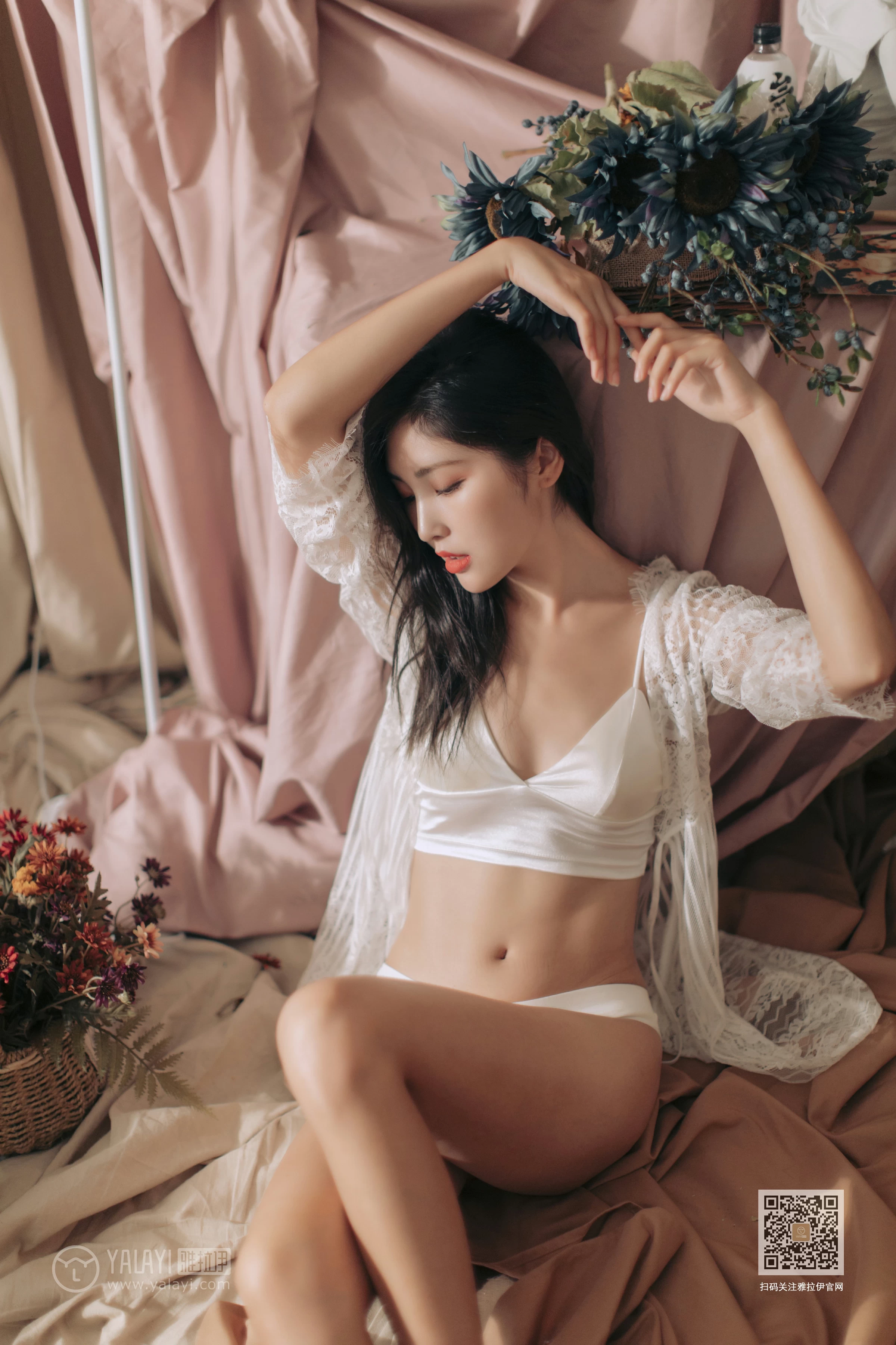 [YALAYI雅拉伊]Vol.423 好想告诉你 仓儿 白色透视镂空睡衣加白色内衣性感私房写真集第4张