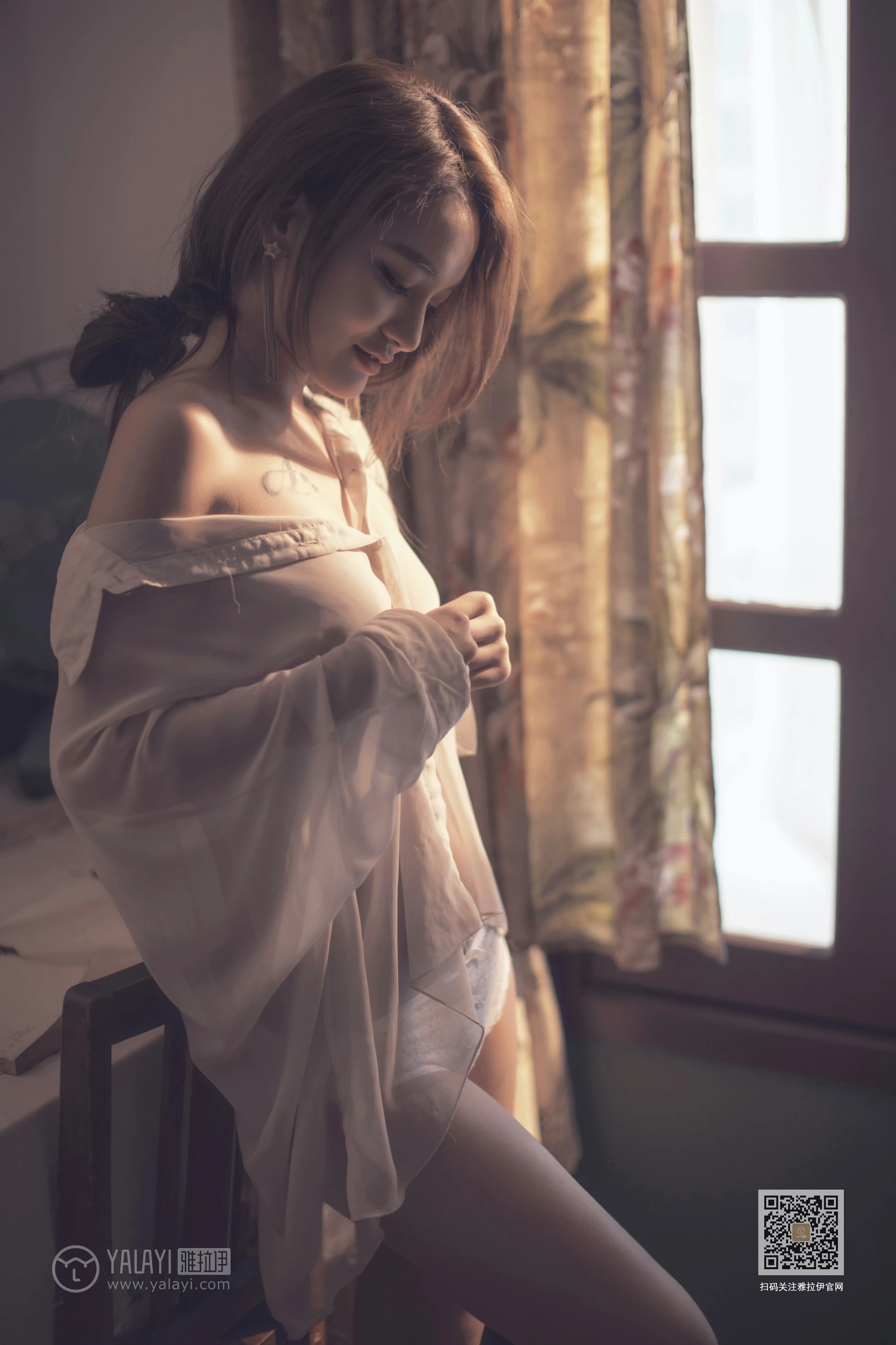 [YALAYI雅拉伊]Vol.430 意乱情迷 慧儿 白色透视衬衫居家性感私房写真集第12张