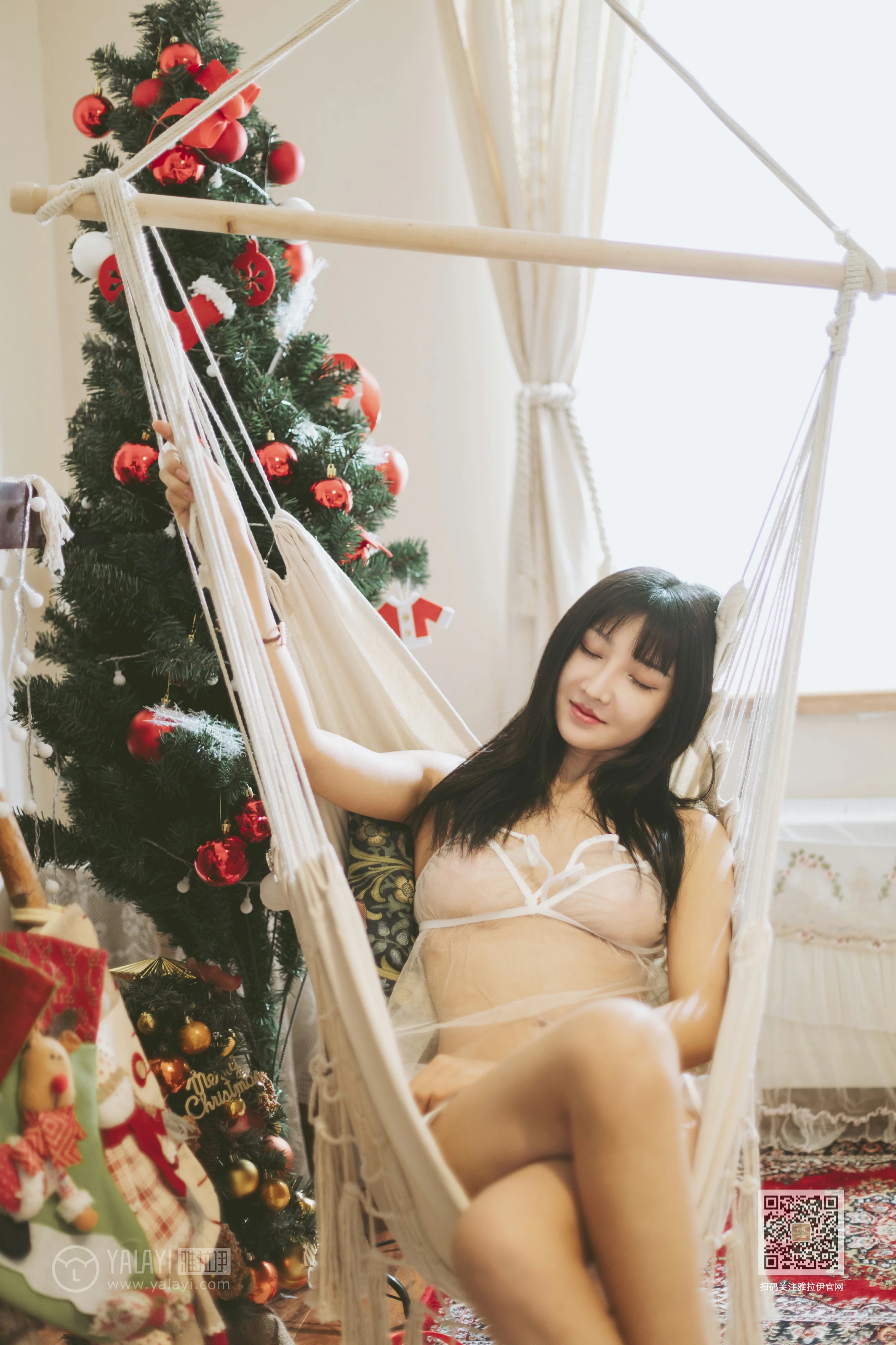 [YALAYI雅拉伊]Vol.489 肌衫透骨 韩熙 白色透视情趣内衣性感私房写真集第9张