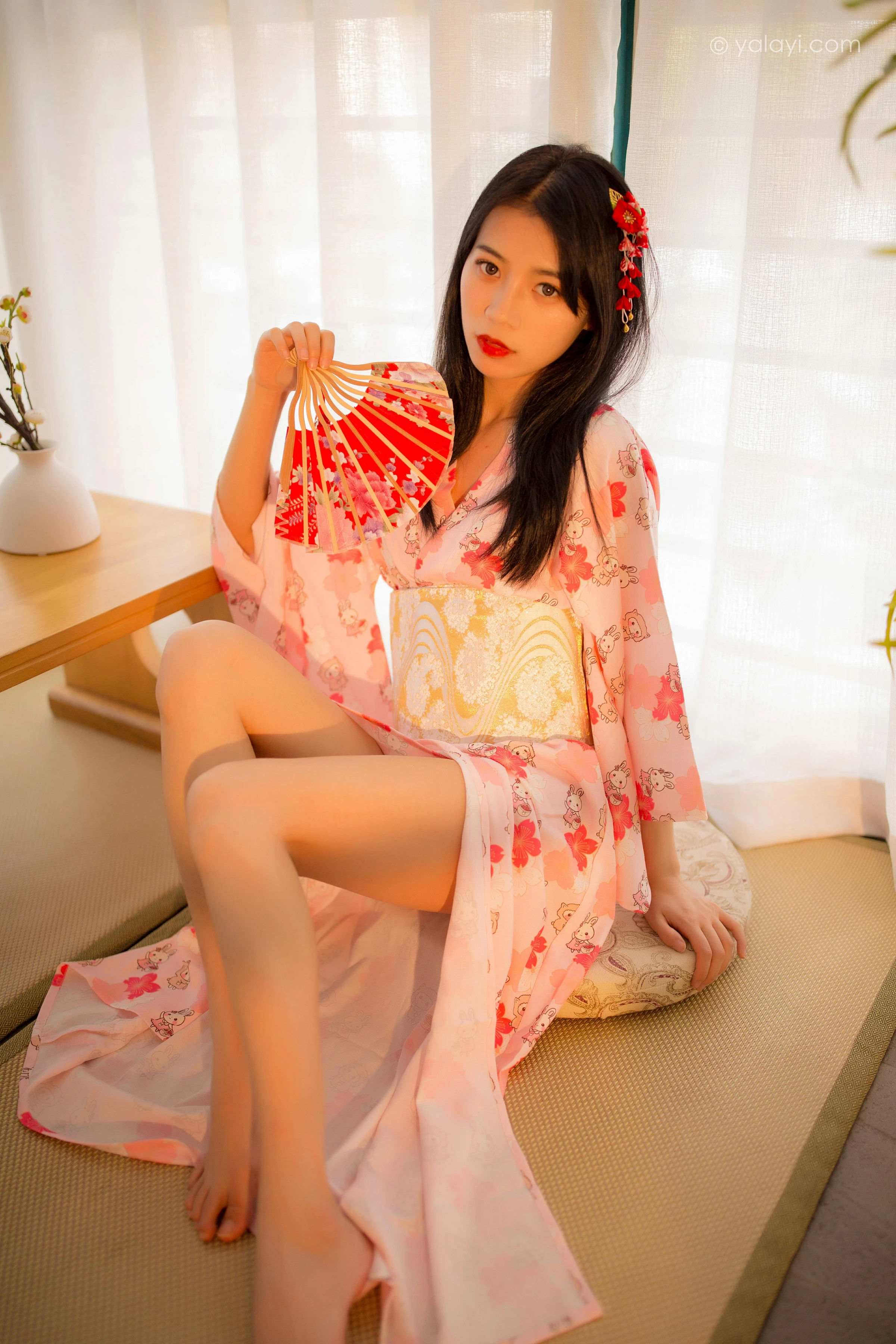 [YALAYI雅拉伊]NO.679 《花香自来》 丽雅 粉色和服居家性感私房写真集第1张