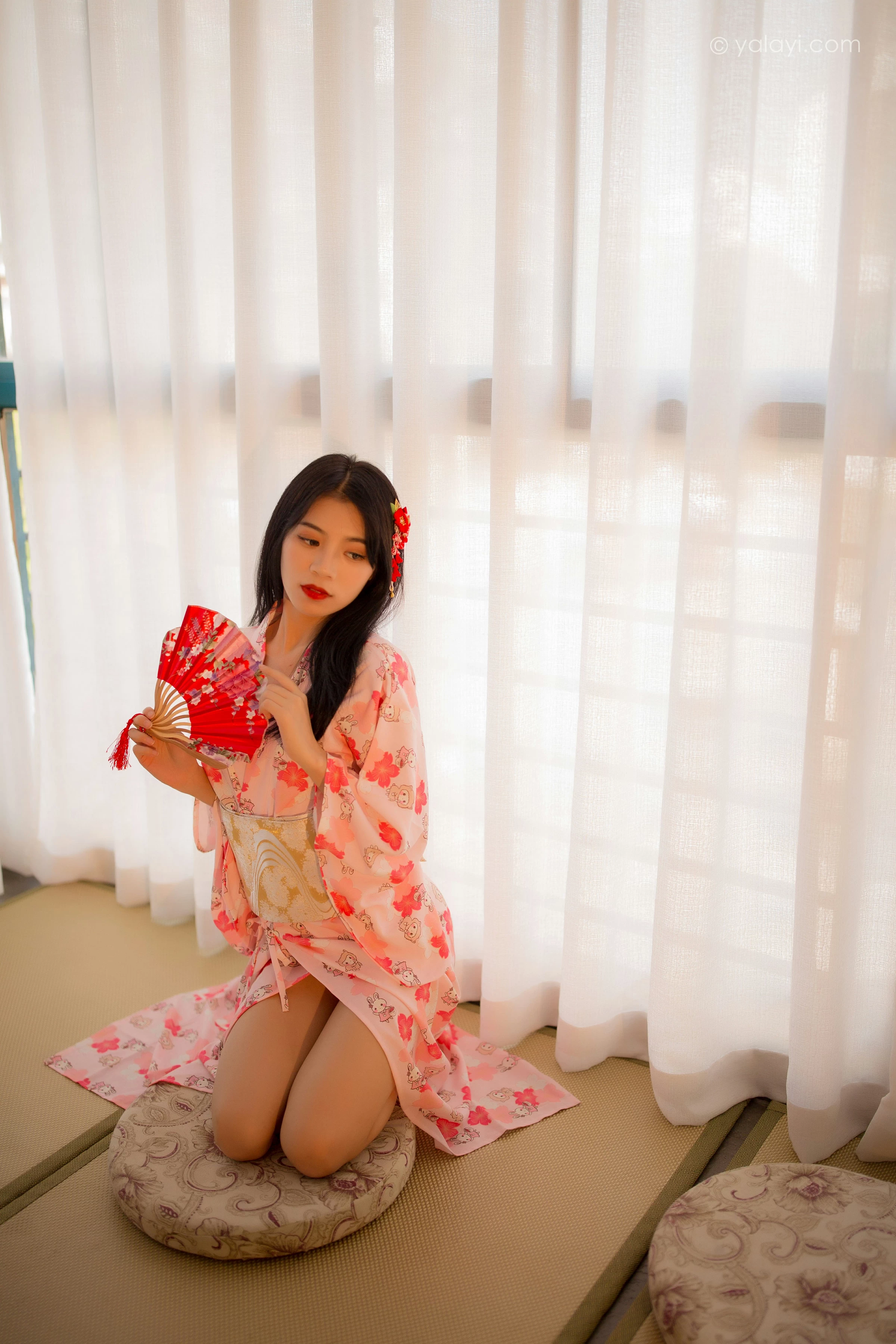 [YALAYI雅拉伊]NO.679 《花香自来》 丽雅 粉色和服居家性感私房写真集第8张