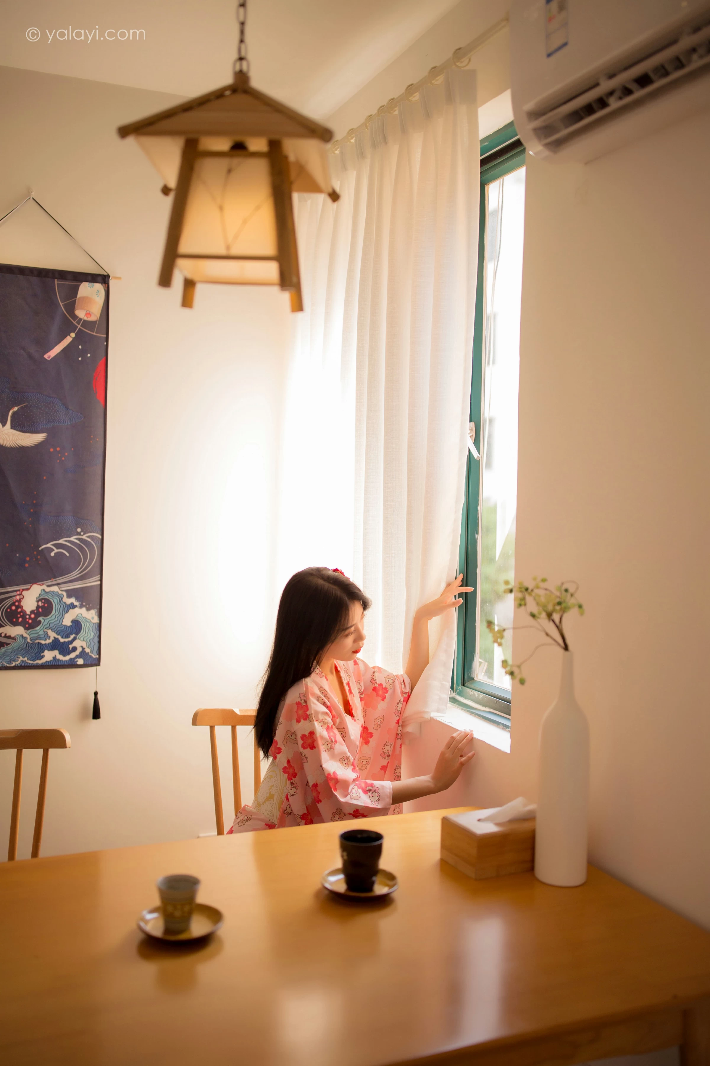 [YALAYI雅拉伊]NO.679 《花香自来》 丽雅 粉色和服居家性感私房写真集第15张