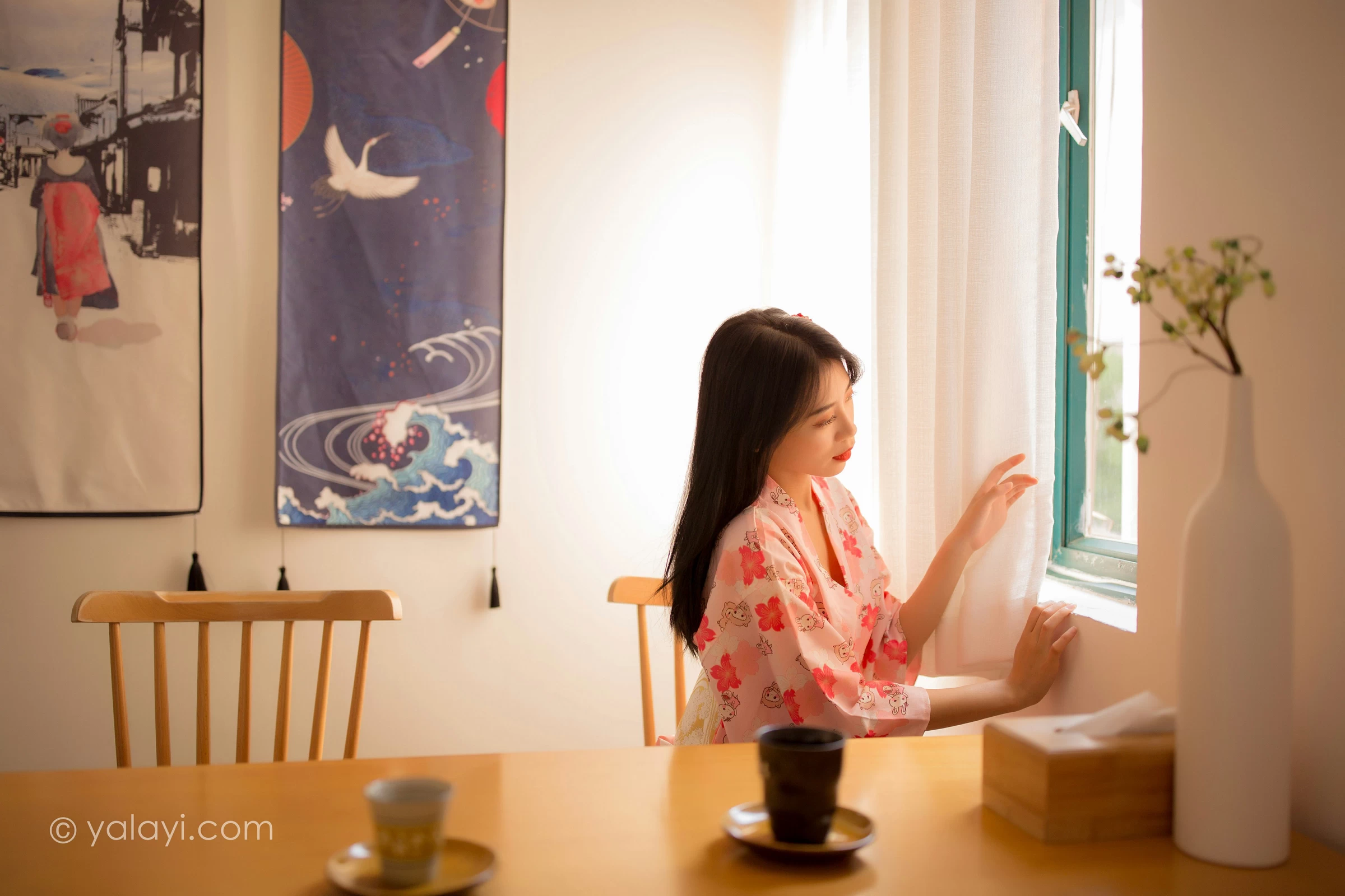 [YALAYI雅拉伊]NO.679 《花香自来》 丽雅 粉色和服居家性感私房写真集第15张