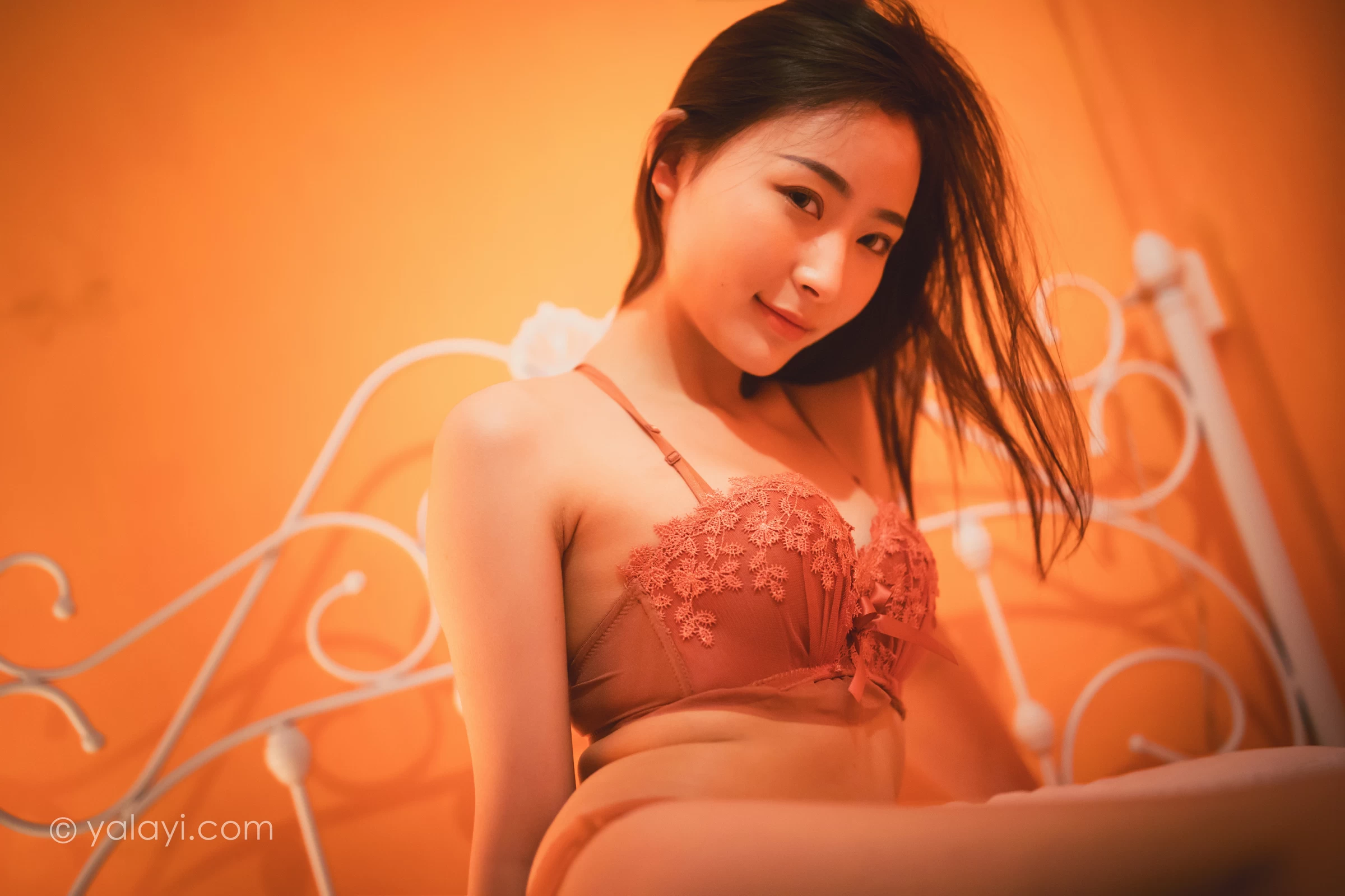 [YALAYI雅拉伊]NO.683 《暧昧》 海棠 粉色蕾丝内衣性感私房写真集第2张