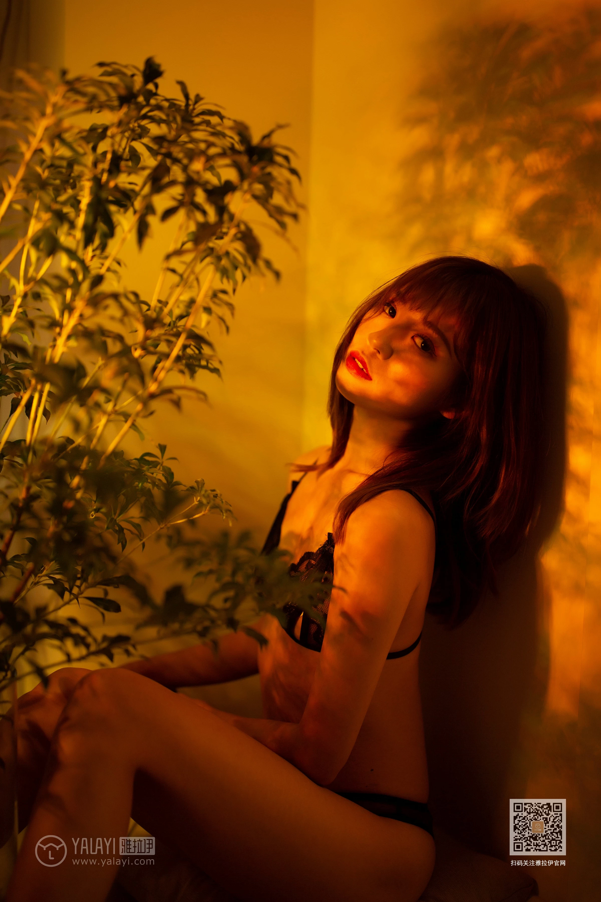 [YALAYI雅拉伊]Vol.512 未突破防线 丽雅 黑色透视蕾丝情趣内衣性感私房写真集第2张