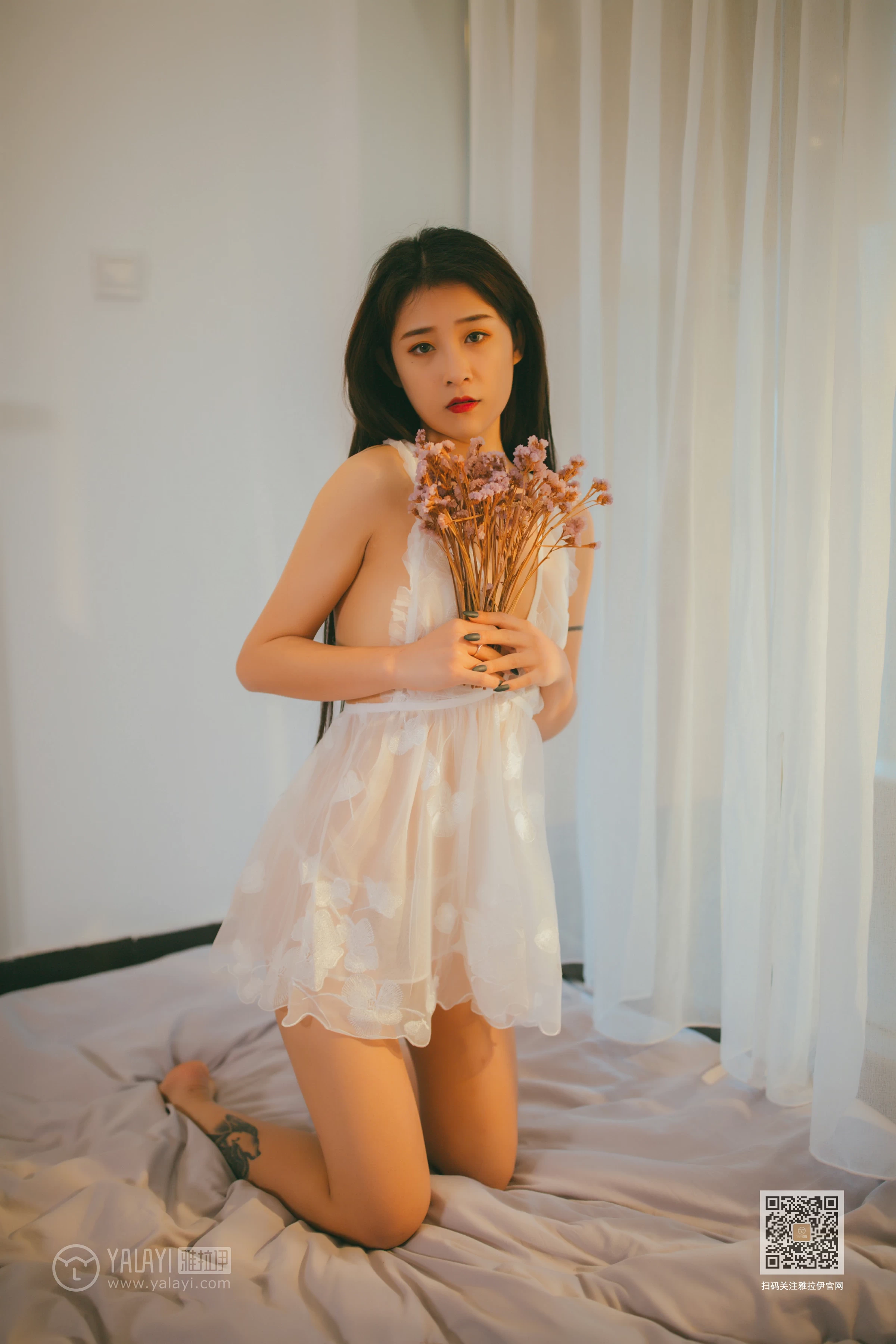 [YALAYI雅拉伊]Vol.536 吹弹可破 素素 白色透视情趣内衣裙性感私房写真集第11张