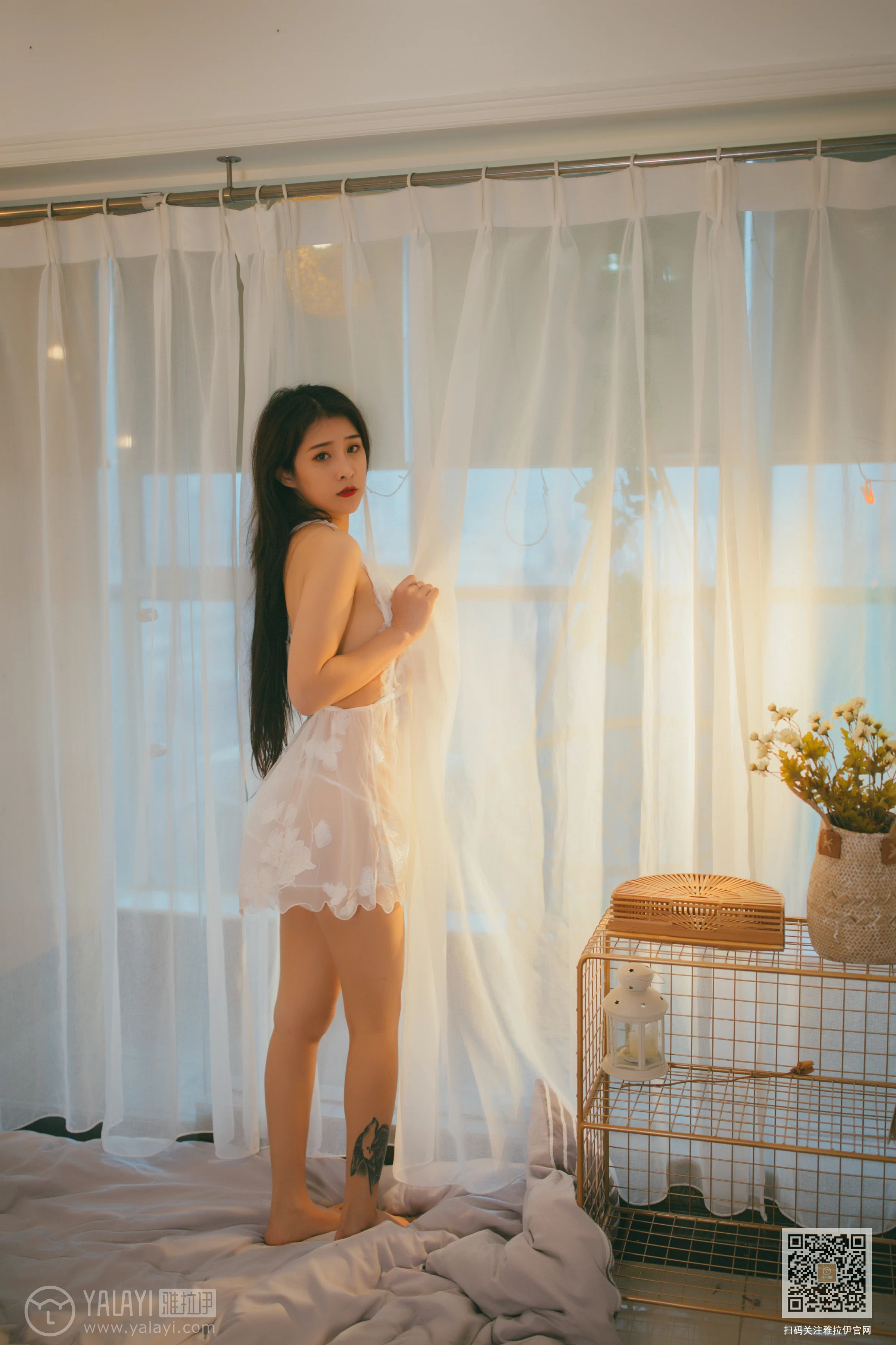 [YALAYI雅拉伊]Vol.536 吹弹可破 素素 白色透视情趣内衣裙性感私房写真集第14张