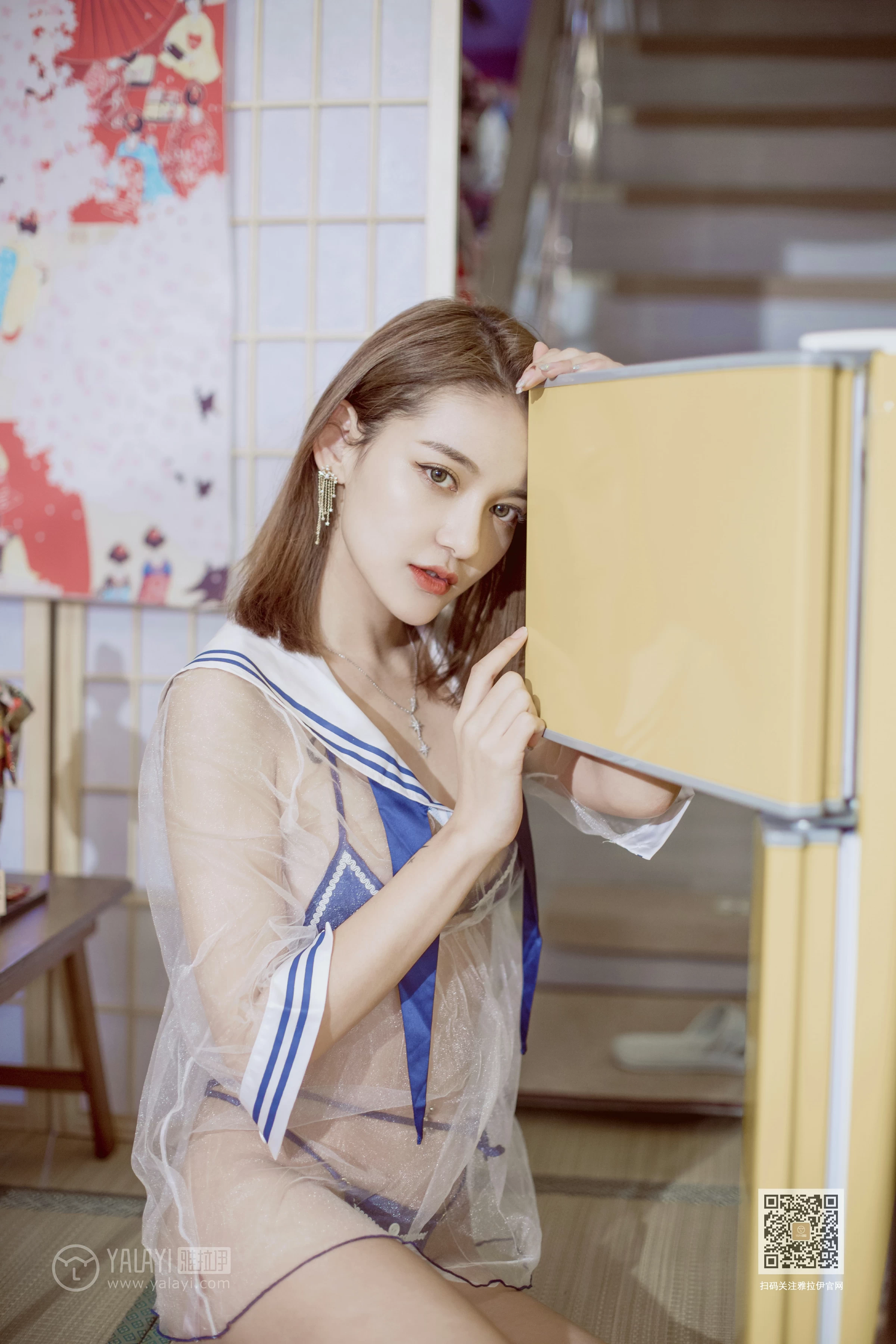 [YALAYI雅拉伊]Vol.545 情趣水手服 刘子炀 透视情趣制服内衣性感私房写真集第9张