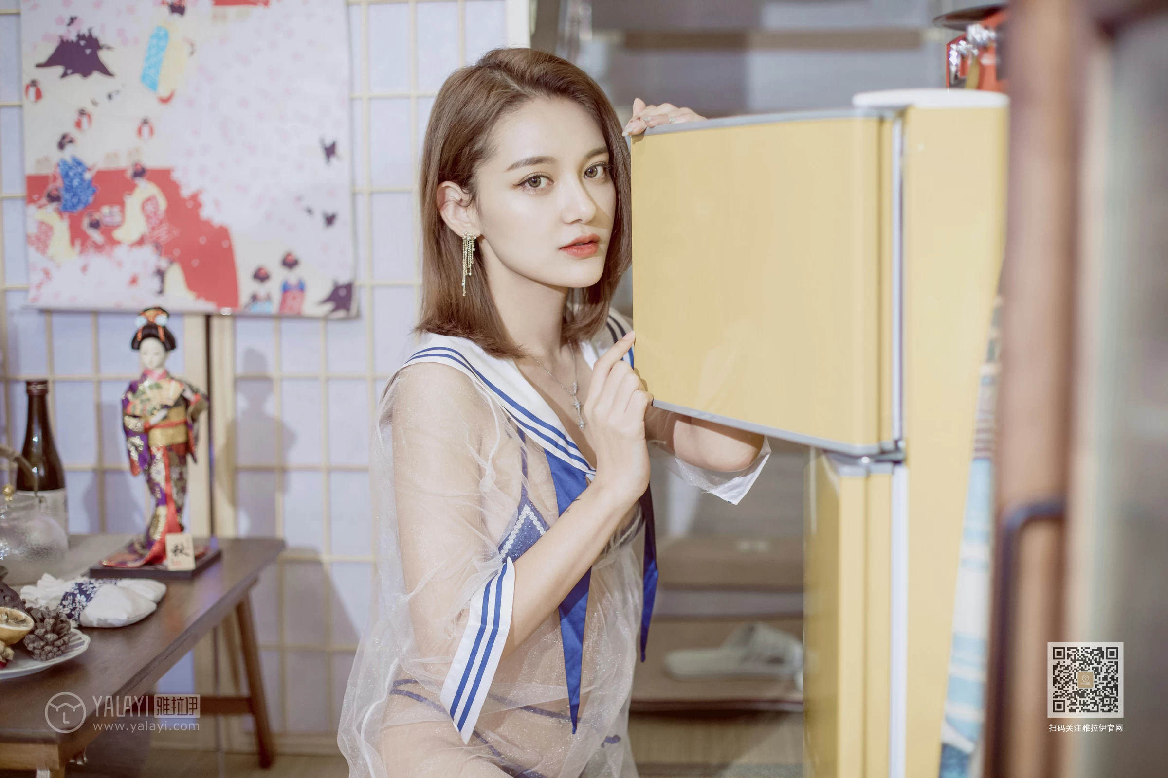 [YALAYI雅拉伊]Vol.545 情趣水手服 刘子炀 透视情趣制服内衣性感私房写真集第9张