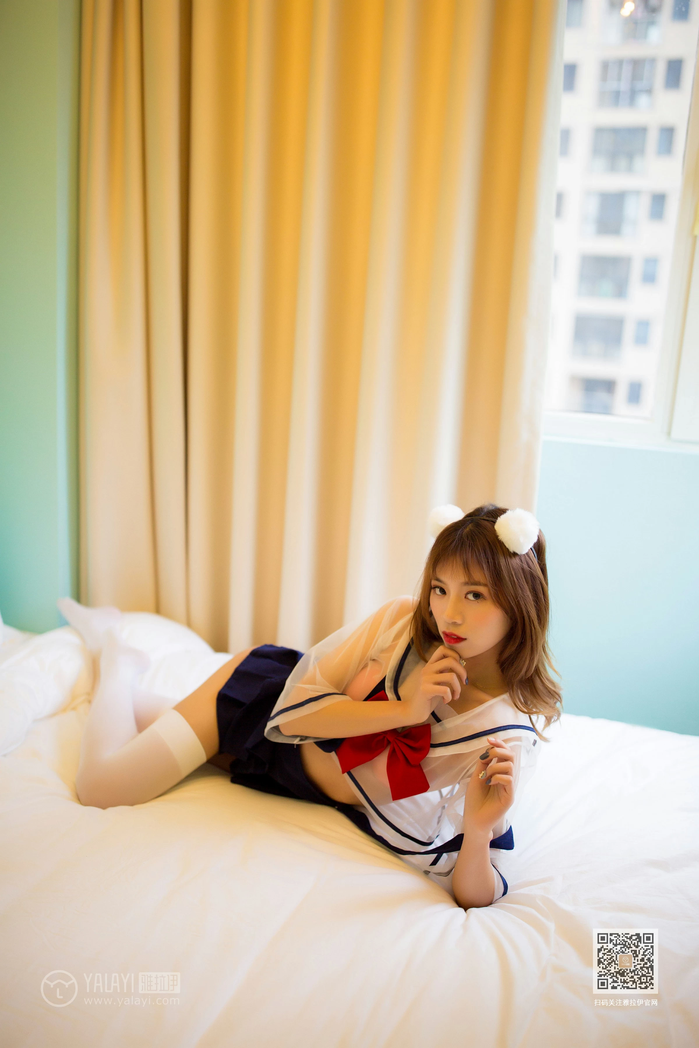 [YALAYI雅拉伊]Vol.550 进化的JK少女 丽雅 透视情趣制服与短裙加白色丝袜美腿性感私房写真集第8张