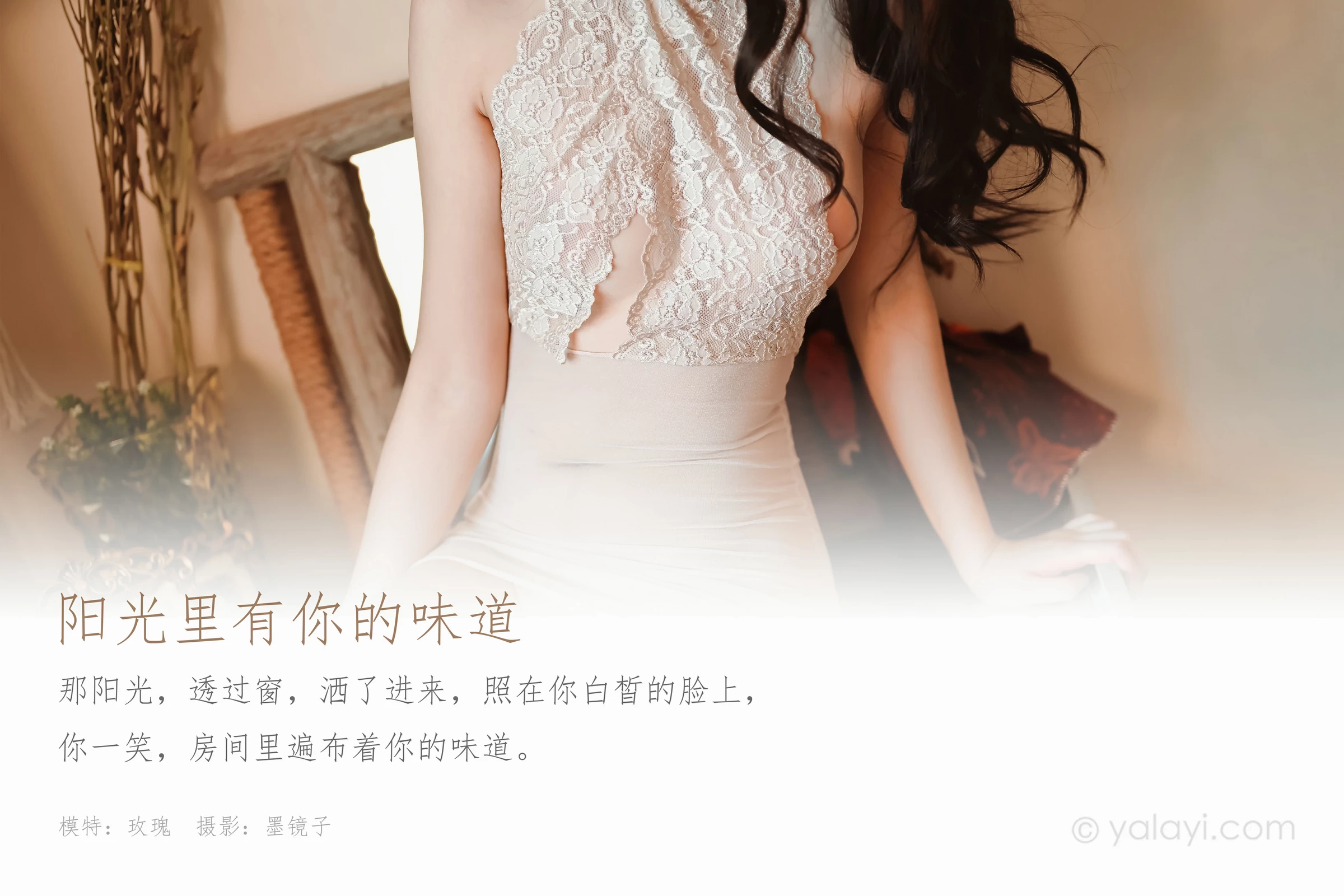 [YALAYI雅拉伊]Vol.573 阳光里有你的味道 玫瑰 白色透视镂空连衣裙性感私房写真集第1张