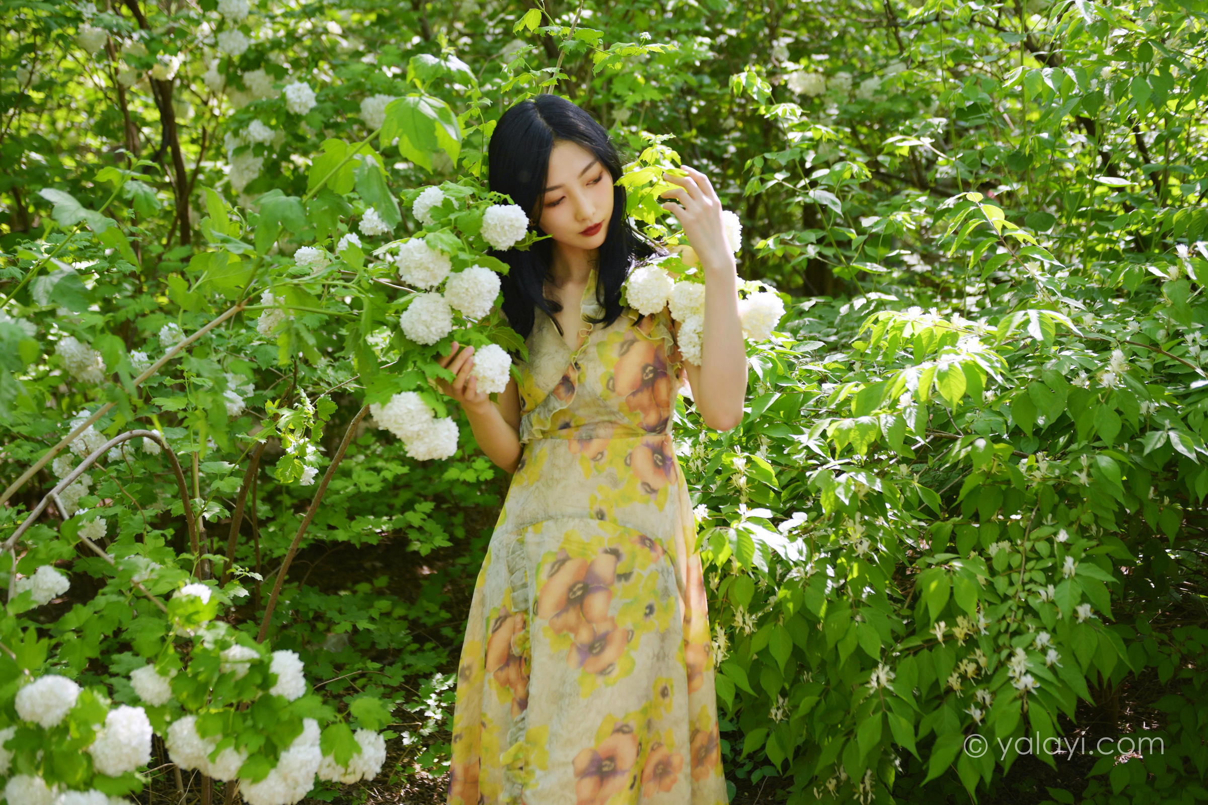 [YALAYI雅拉伊]2022.06.15 气息 佳佳 白色裸背短袖加黄色长裙清纯写真集第2张