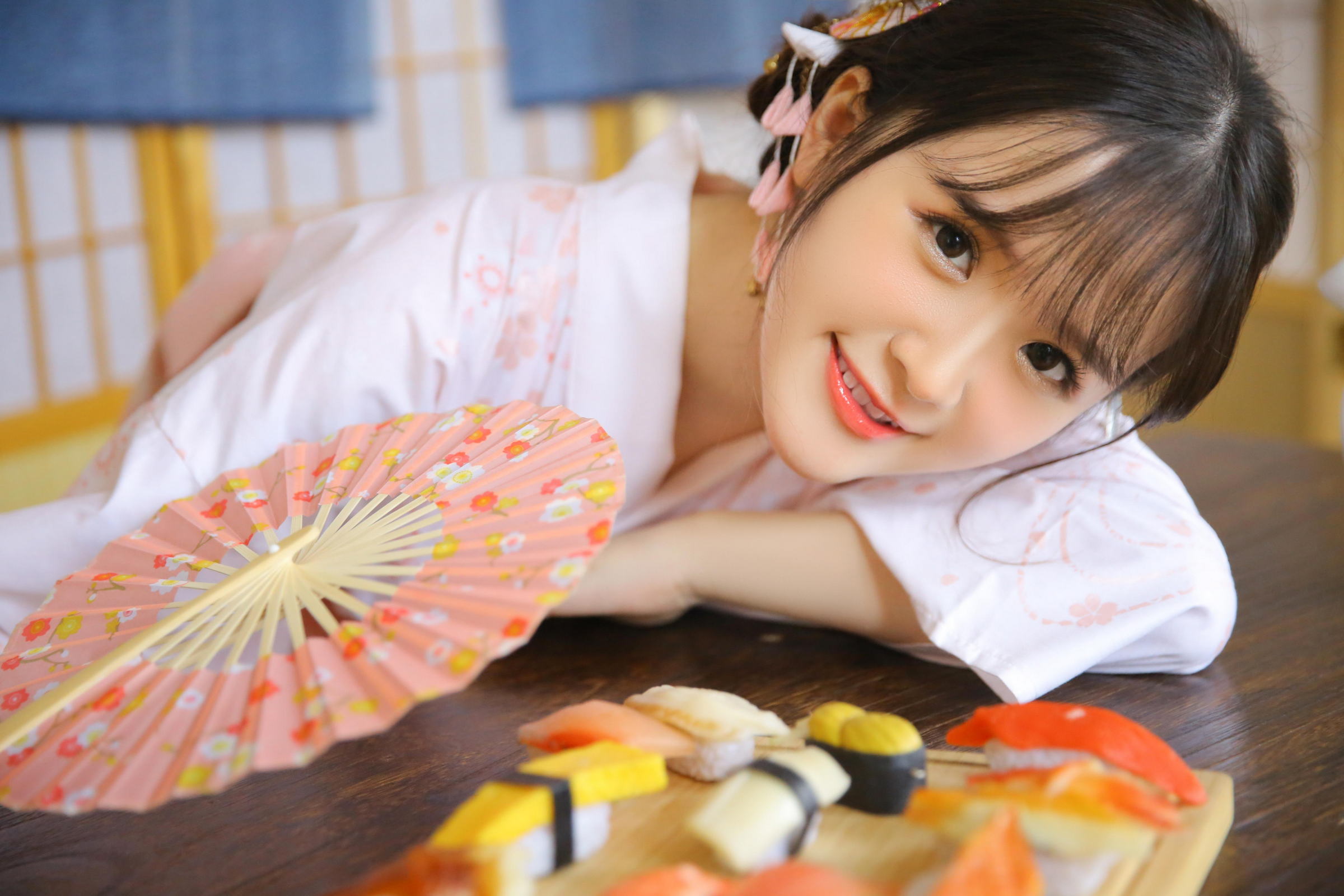 [YALAYI雅拉伊]2022.05.05 尽情可爱 甜美少女 JK水手制服与粉色和服清纯写真集第6张