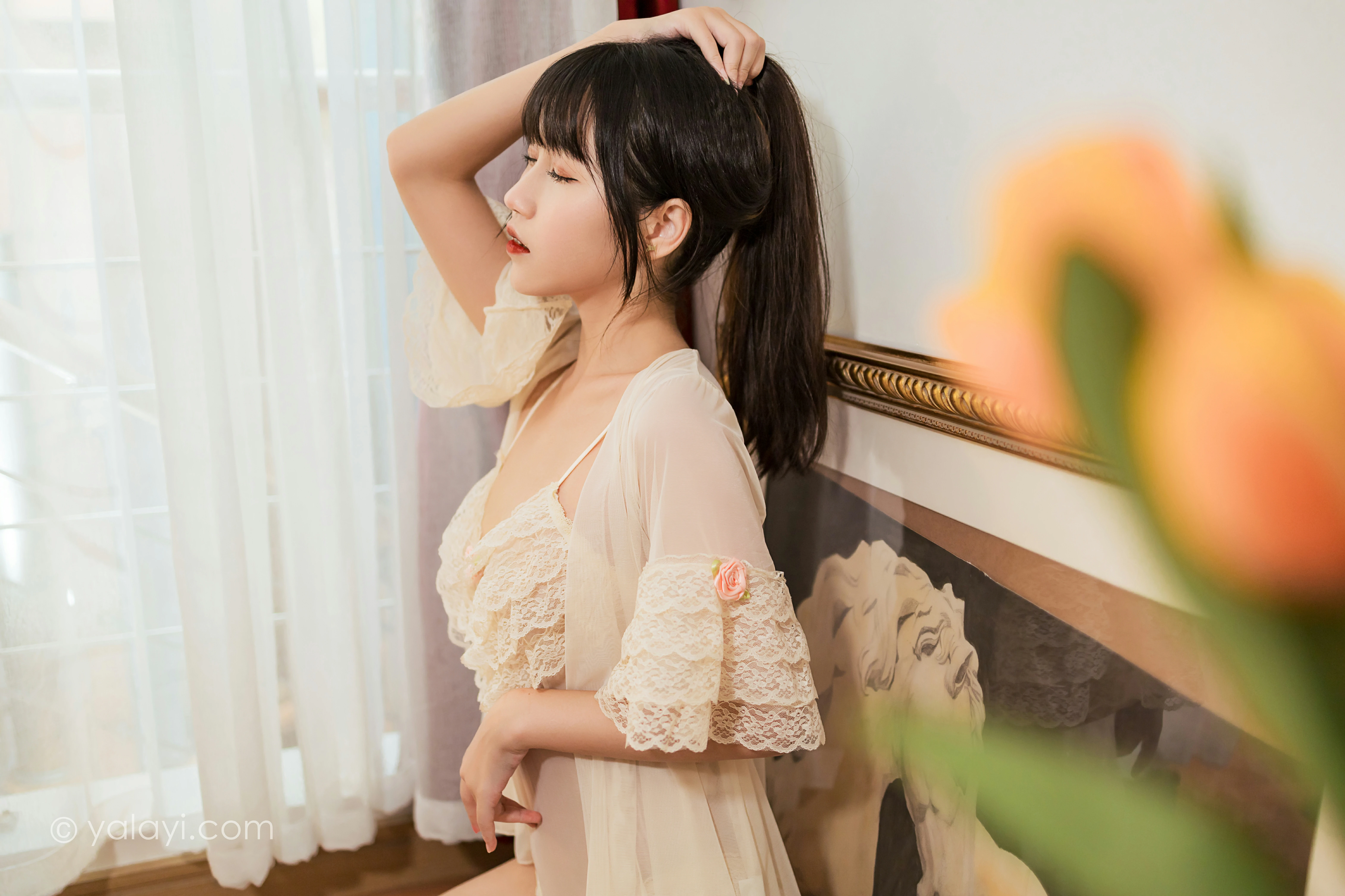 [YALAYI雅拉伊]NO.851 在意你 弈思 白色透视情趣内衣性感私房写真集第3张