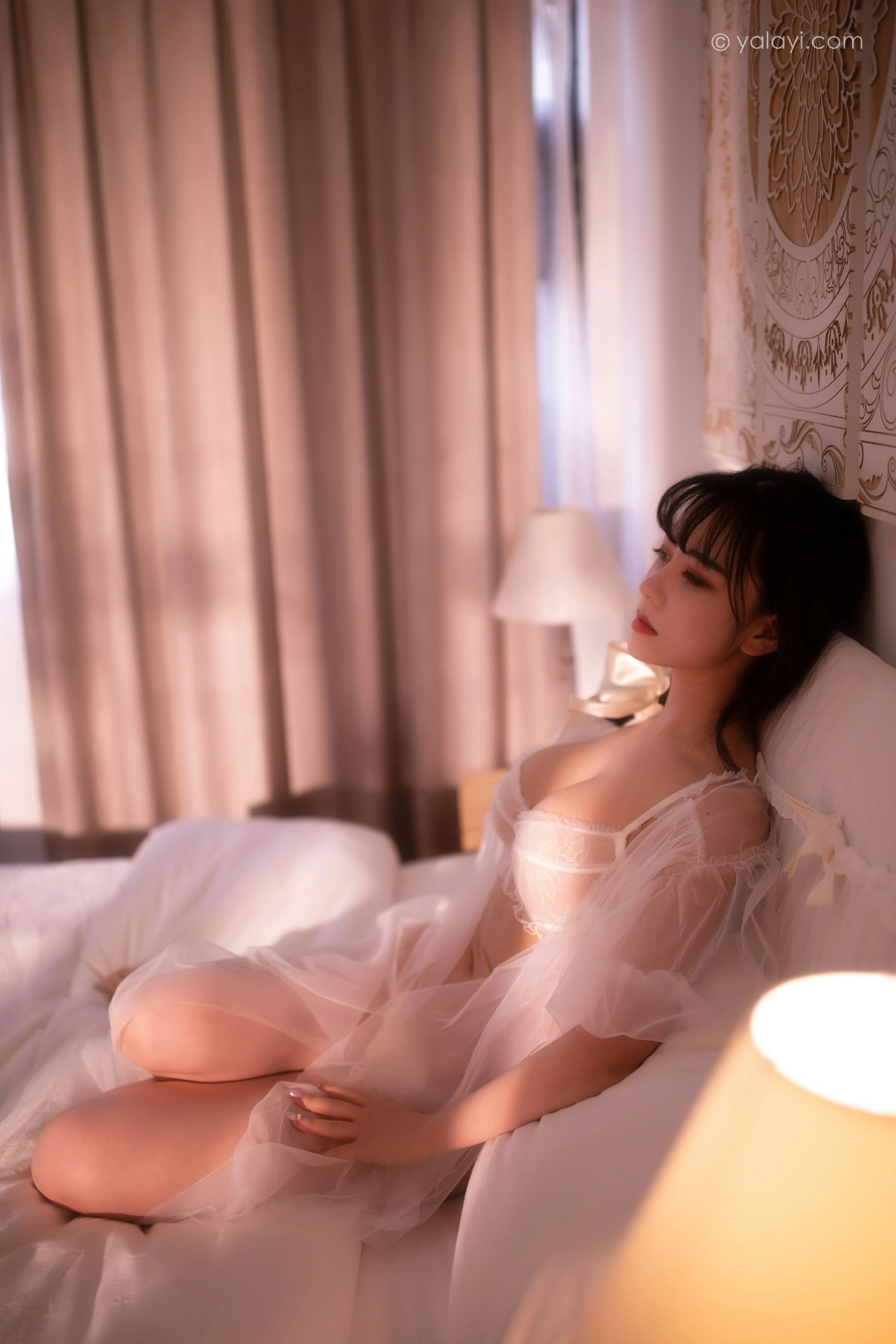 [YALAYI雅拉伊]NO.774 春暖闺香浓 琳达 白色透视睡衣加情趣内衣性感私房写真集第9张