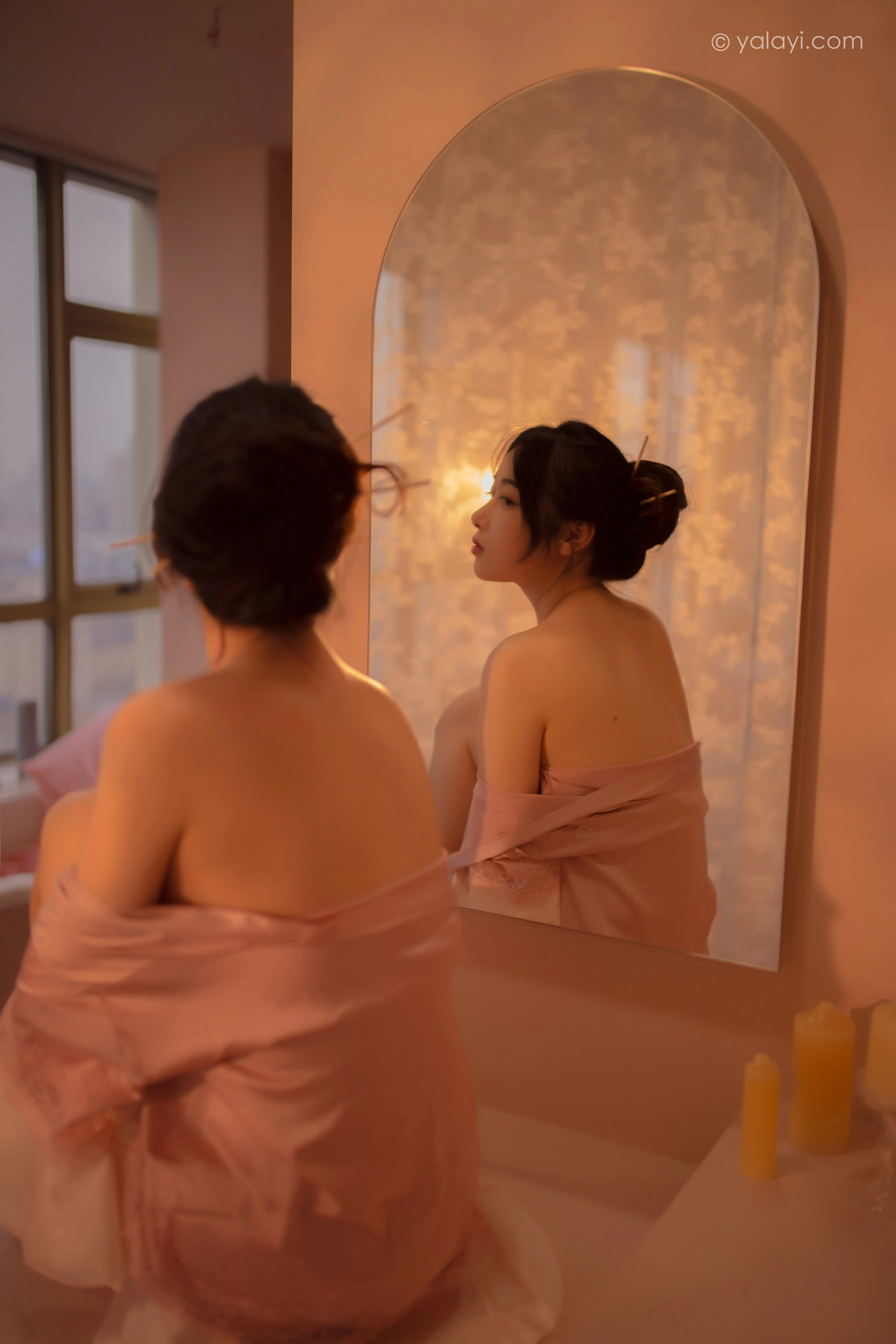 [YALAYI雅拉伊]NO.762 寂静中开放 璎珞 粉色蕾丝睡衣性感私房写真集第3张